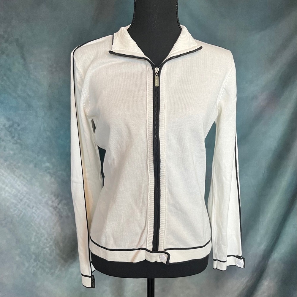 Annika Cutter & Buck Women's Small Full Zip Mock Neck‎ Track Jacket 100% Cotton - Picture 2 of 9